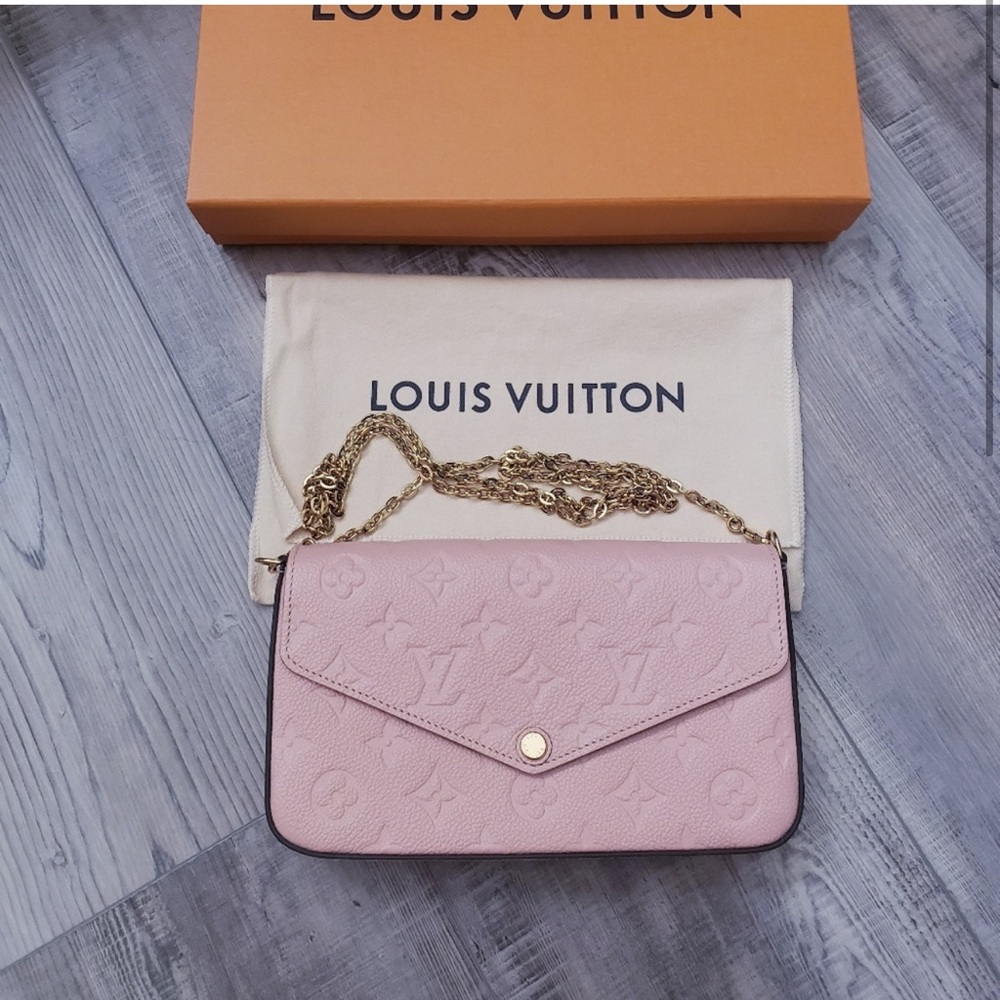 Authentic Louis Vuitton NEW Felicie empreinte rose poudre crossbody with inserts - Picture 2 of 10